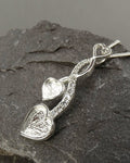 Silver 925 Entwined Hearts Memorial Necklace