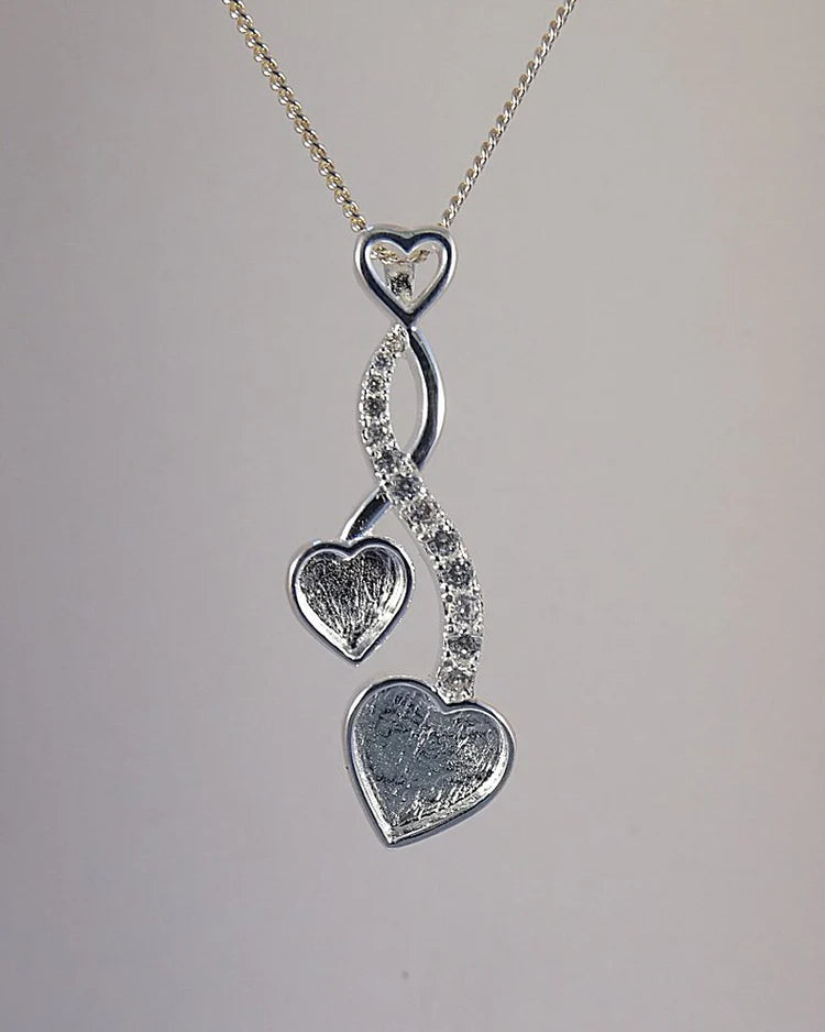 Silver 925 Entwined Hearts Memorial Necklace