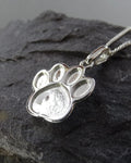 Silver 925 Paw Print Necklace – Resin Memorial Setting