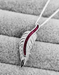Floating Feather Memorial Necklace – 925 Silver Ashes Inclusion Pendant