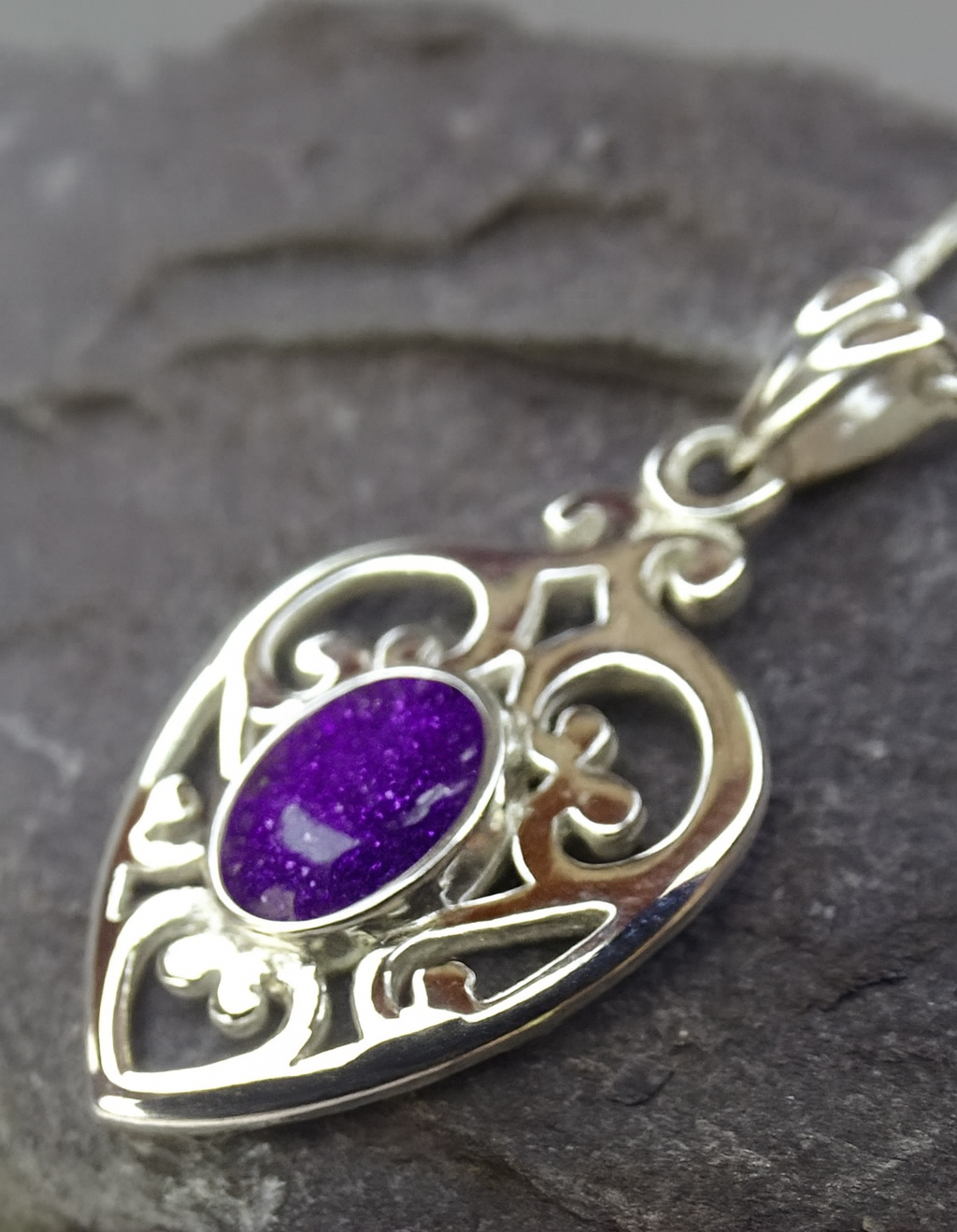 Silver 925 Heart Pendant Mount – Resin & Ashes Inclusion