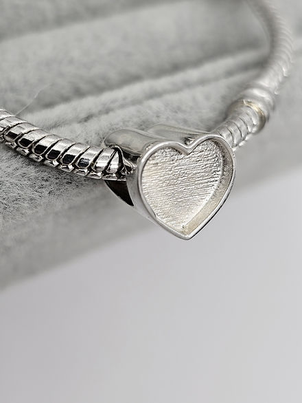 925 Sterling Silver Heart Bracelet Charm