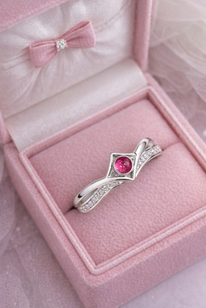 Inverted Wishbone 925 Silver CZ Ring