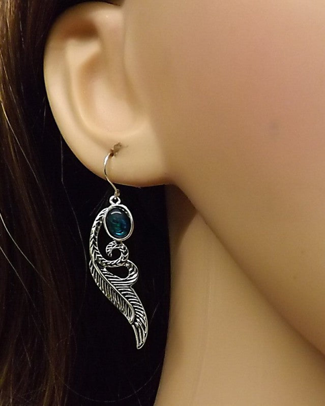 Silver Antique Finish - Memorial Drop Earrings