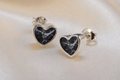 Small Silver Memorial Heart Studs