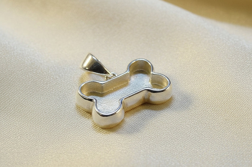 Silver Dog Bone Memorial Necklace