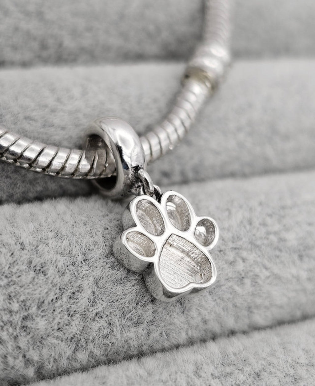925 Silver Paw Memorial Charm