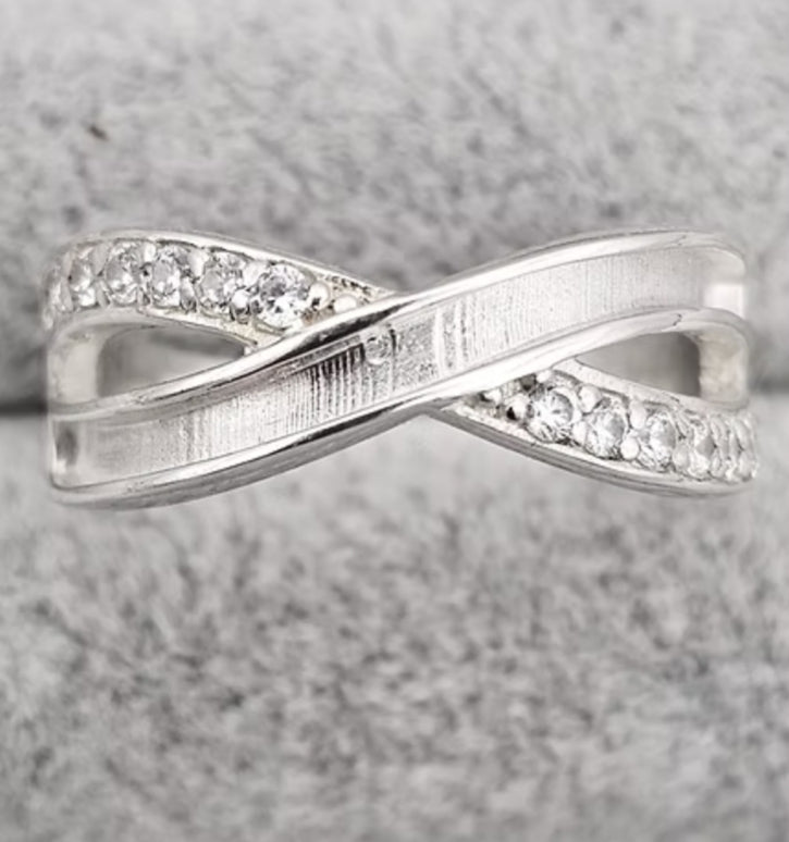 Infinity Wave CZ 925 Silver Memorial Ring