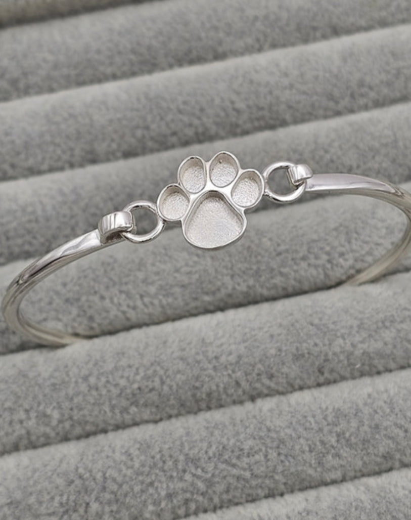 Paw Print Hook Clasp 925 Bangle