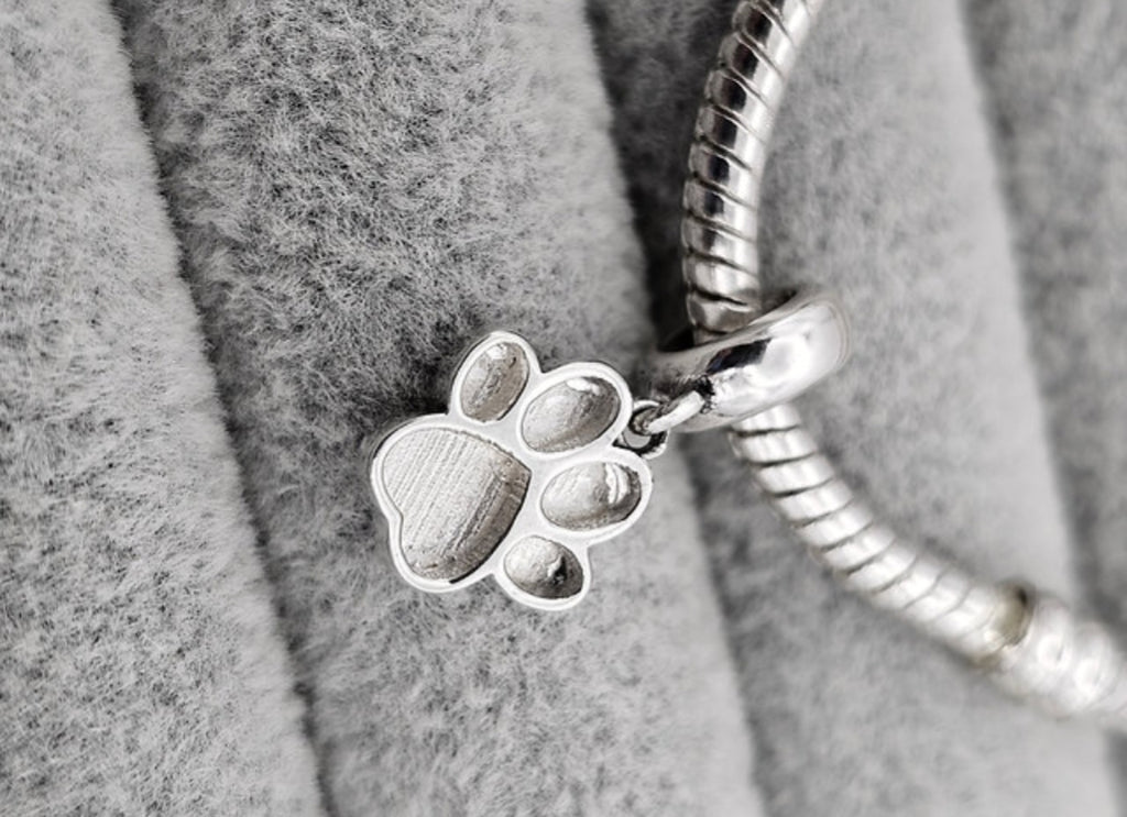 925 Silver Paw Memorial Charm