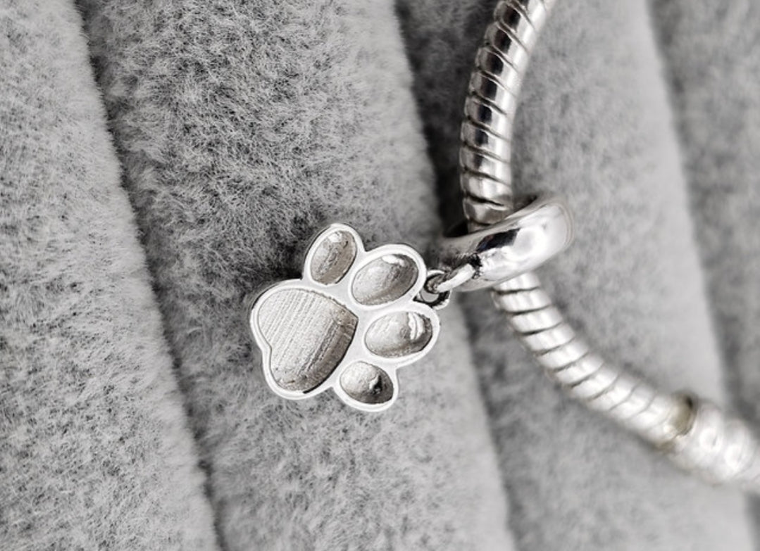925 Silver Paw Memorial Charm