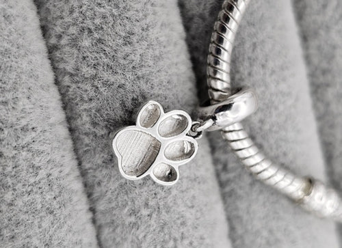 925 Silver Paw Memorial Charm