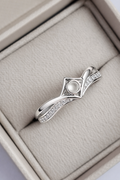 Inverted Wishbone 925 Silver CZ Ring