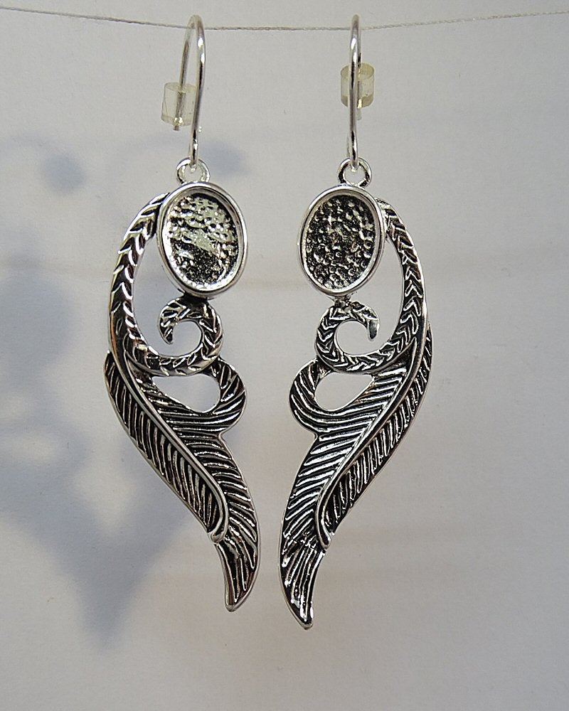Silver Antique Finish - Memorial Drop Earrings