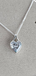 Heart Cubic Zirconia Secretly Set Memorial Pendant