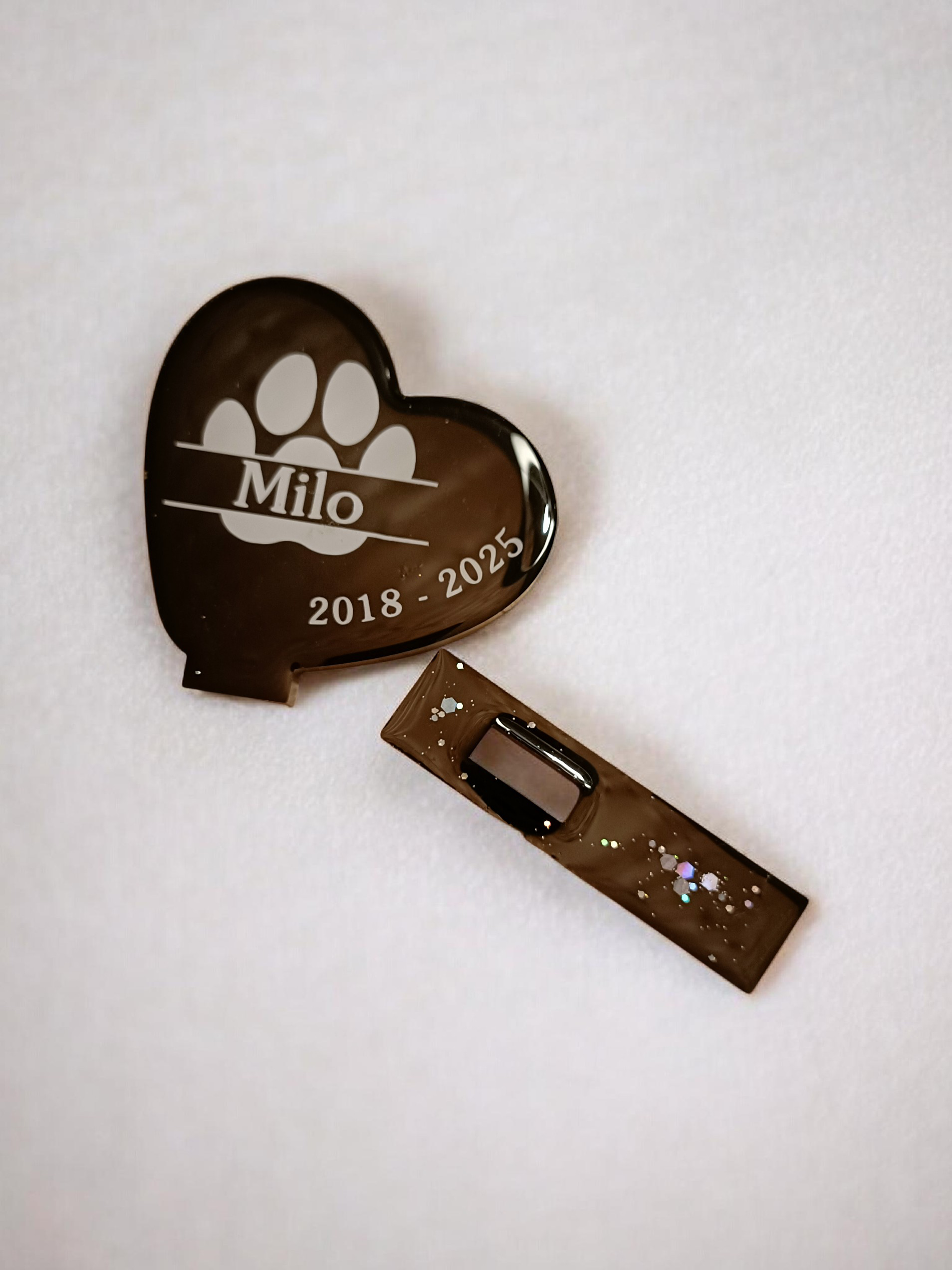 ❤️ Heart Memorial Plaque – Personalised Pet Tribute with Optional Ashes Inclusion
