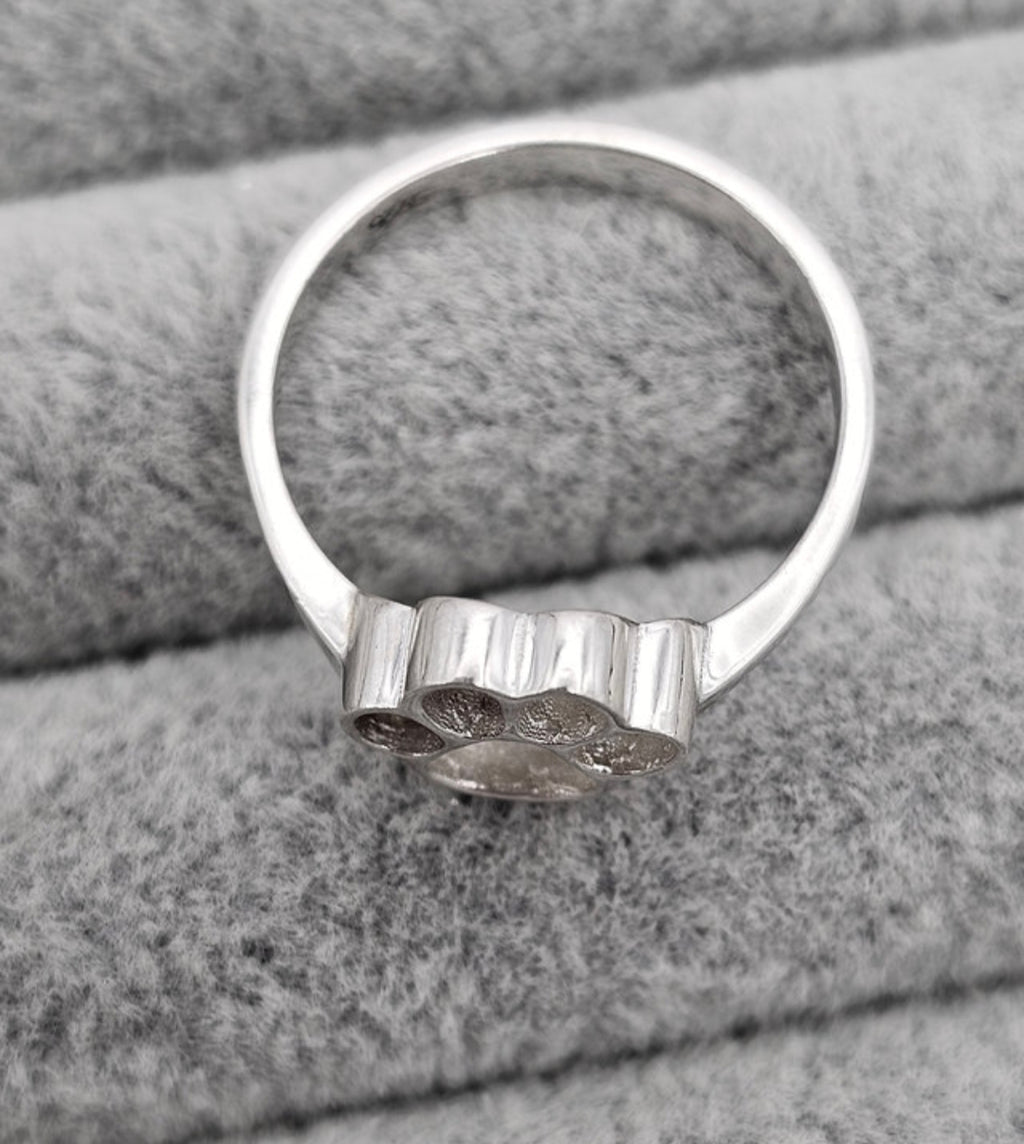 Sterling Silver Paw Ring with Resin & Cremation Ashes – Pet Tribute Jewellery