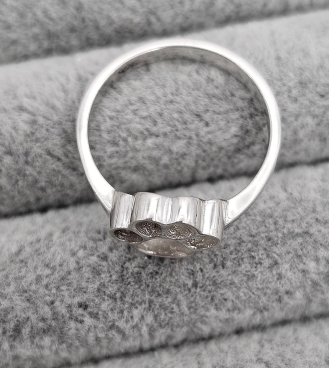 Sterling Silver Paw Ring with Resin & Cremation Ashes – Pet Tribute Jewellery