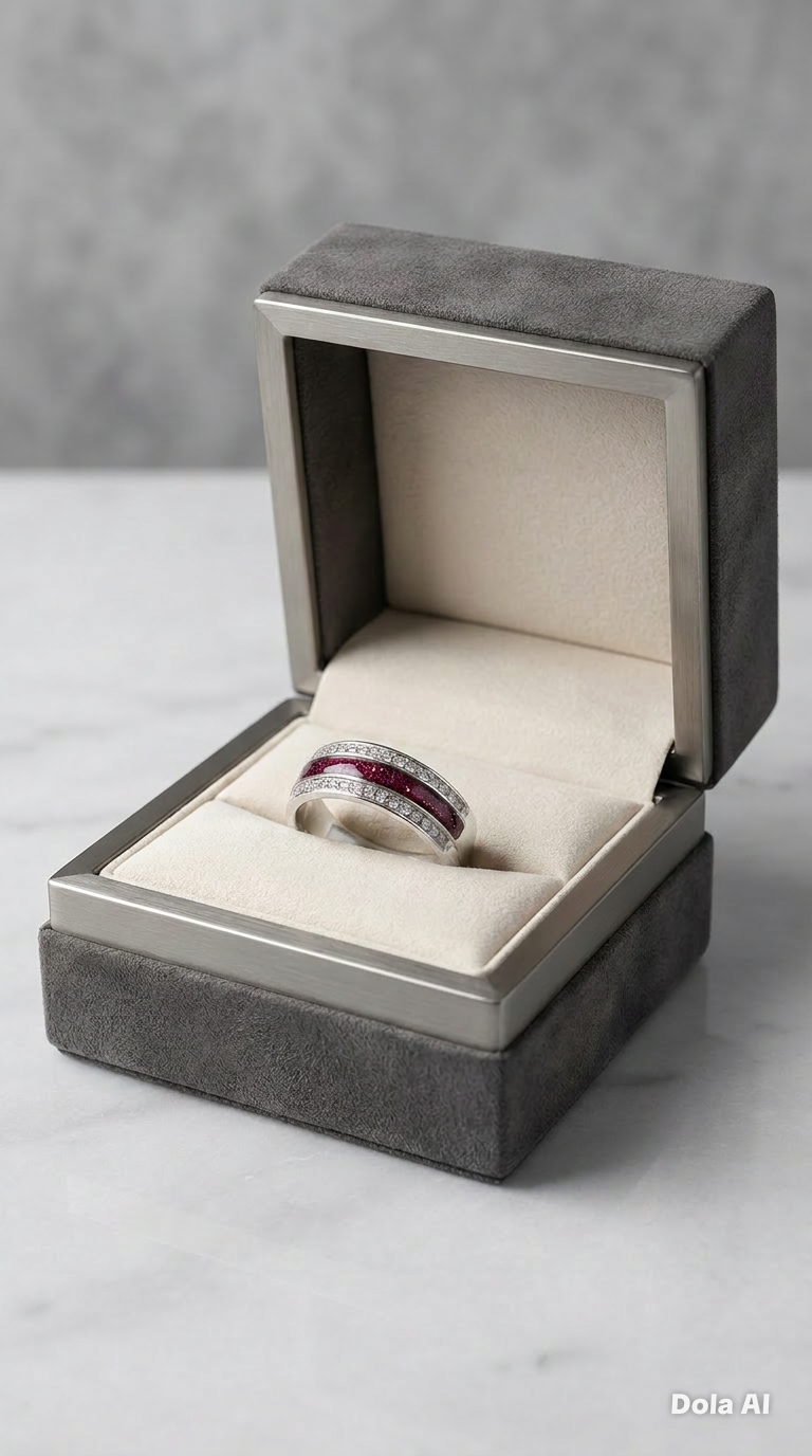 Duo Crystal Half Channel 925 Silver Band Ring