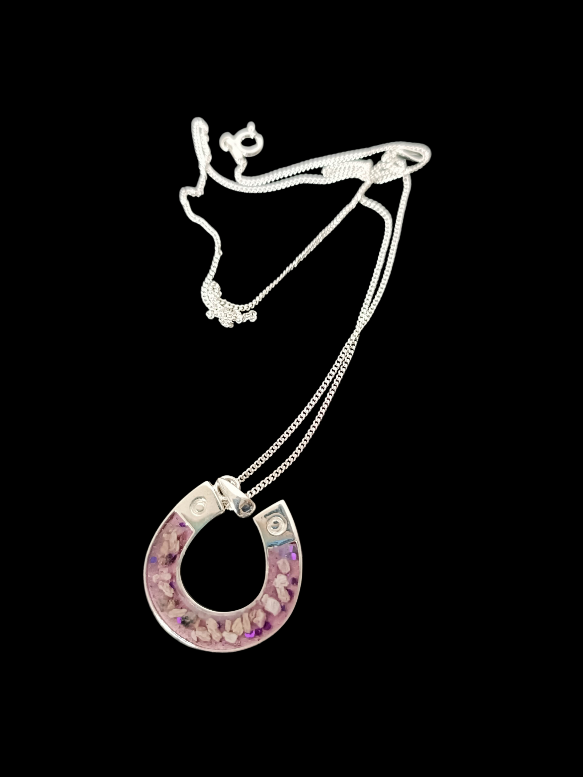 Silver Memorial Horse Shoe Pendant