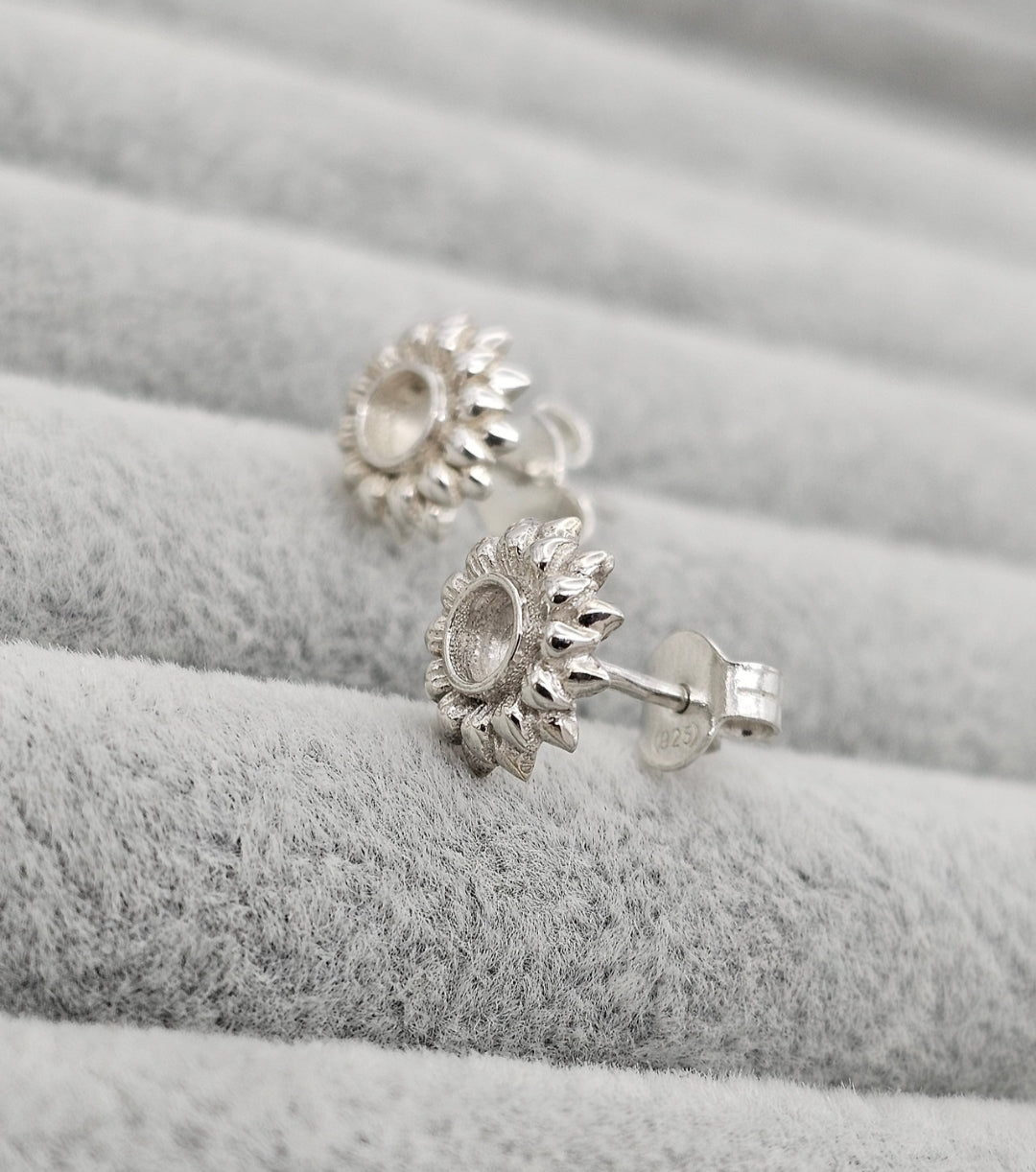 Sunflower 925 Silver Earring Stud Blanks