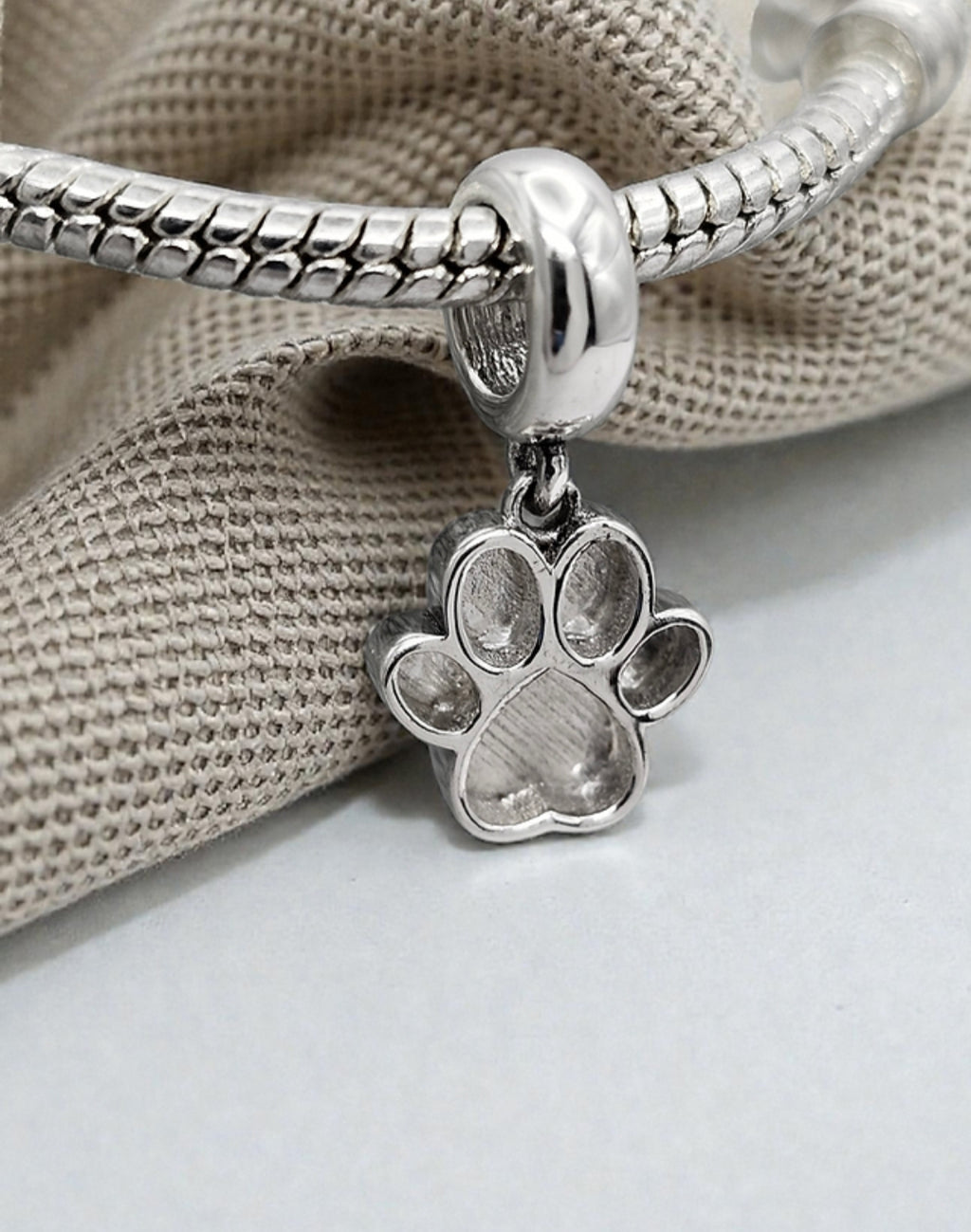 925 Silver Paw Memorial Charm