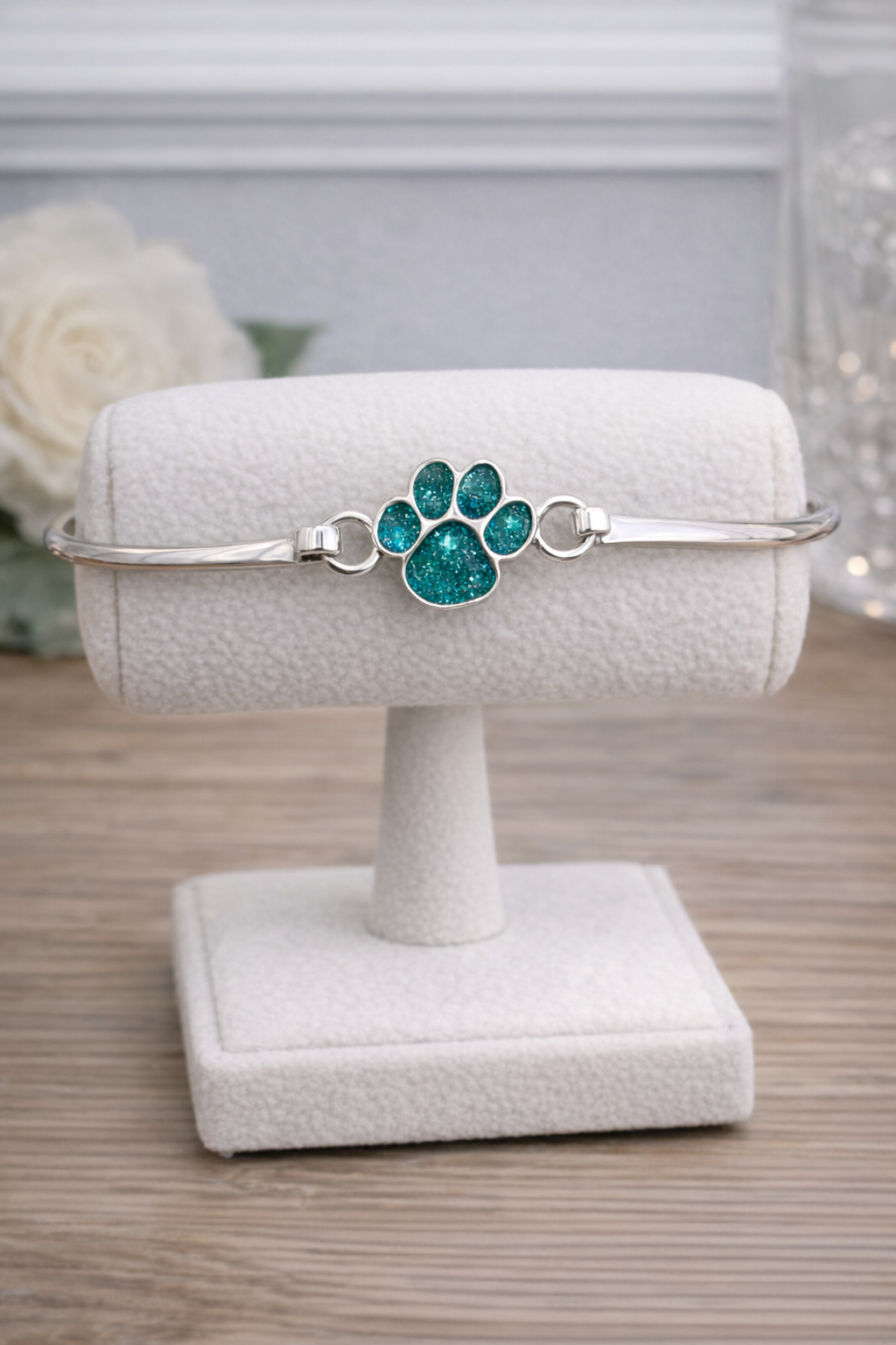 Paw Print Hook Clasp 925 Bangle