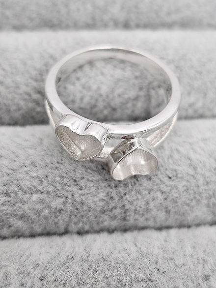 Double Upside Down Heart 925 Silver Ring