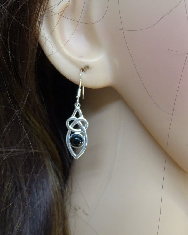 Silver Celtic Drop Memorial Earrings
