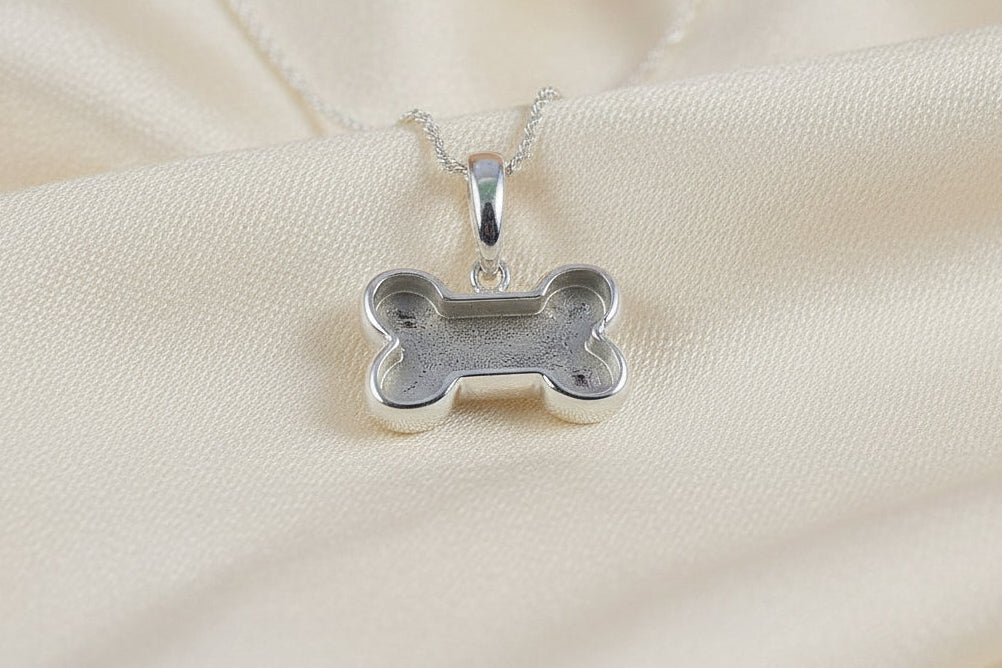 Silver Dog Bone Memorial Necklace