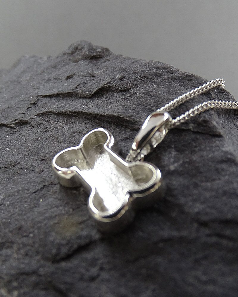 Silver Dog Bone Memorial Necklace