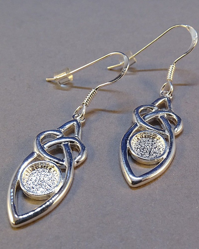Silver Celtic Drop Memorial Earrings