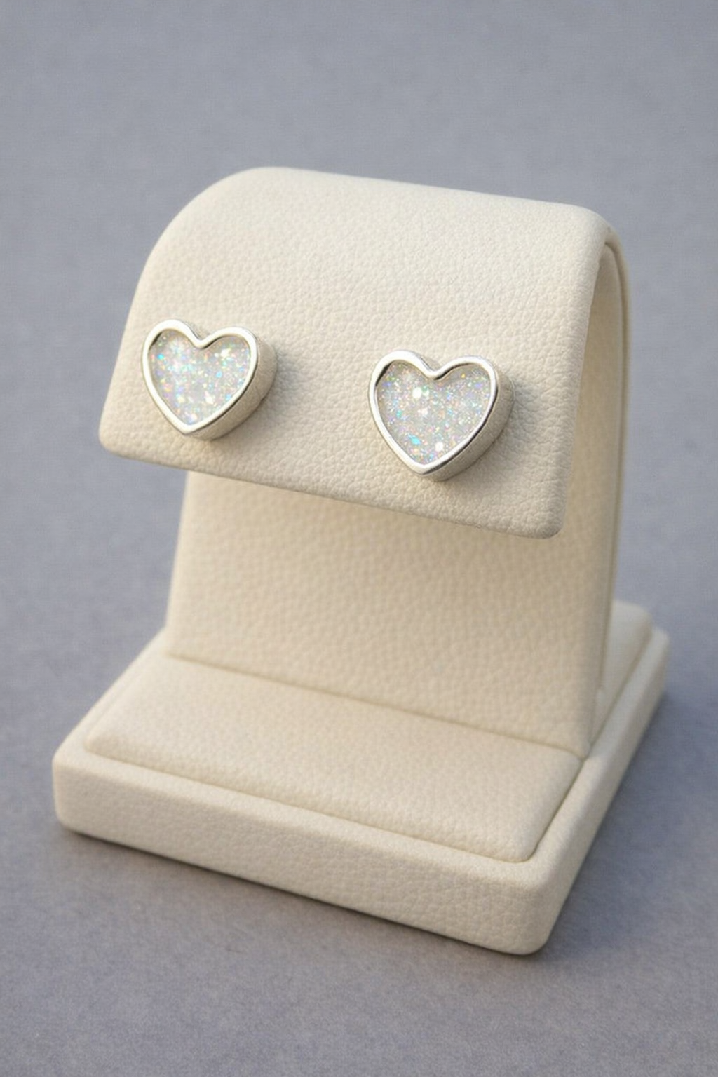 Small Silver Memorial Heart Studs