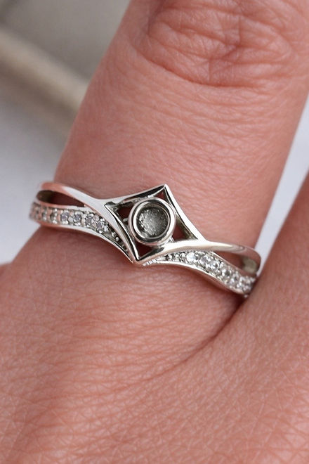 Inverted Wishbone 925 Silver CZ Ring