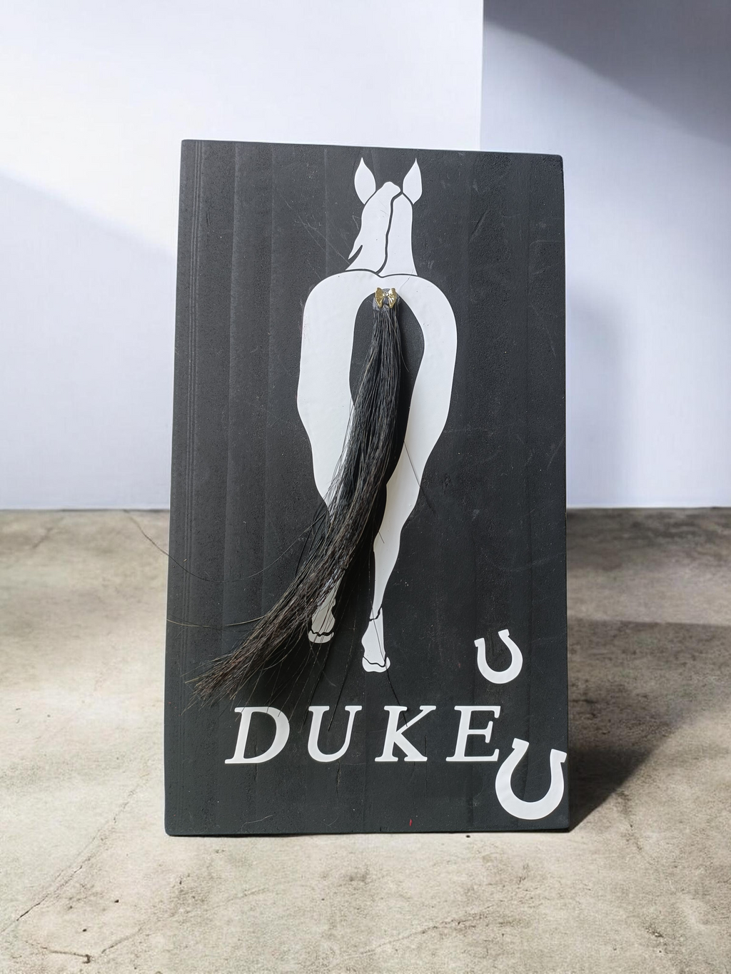 Handmade Horse Keepsake – Real Tail Hair, Custom Name, Rustic Style