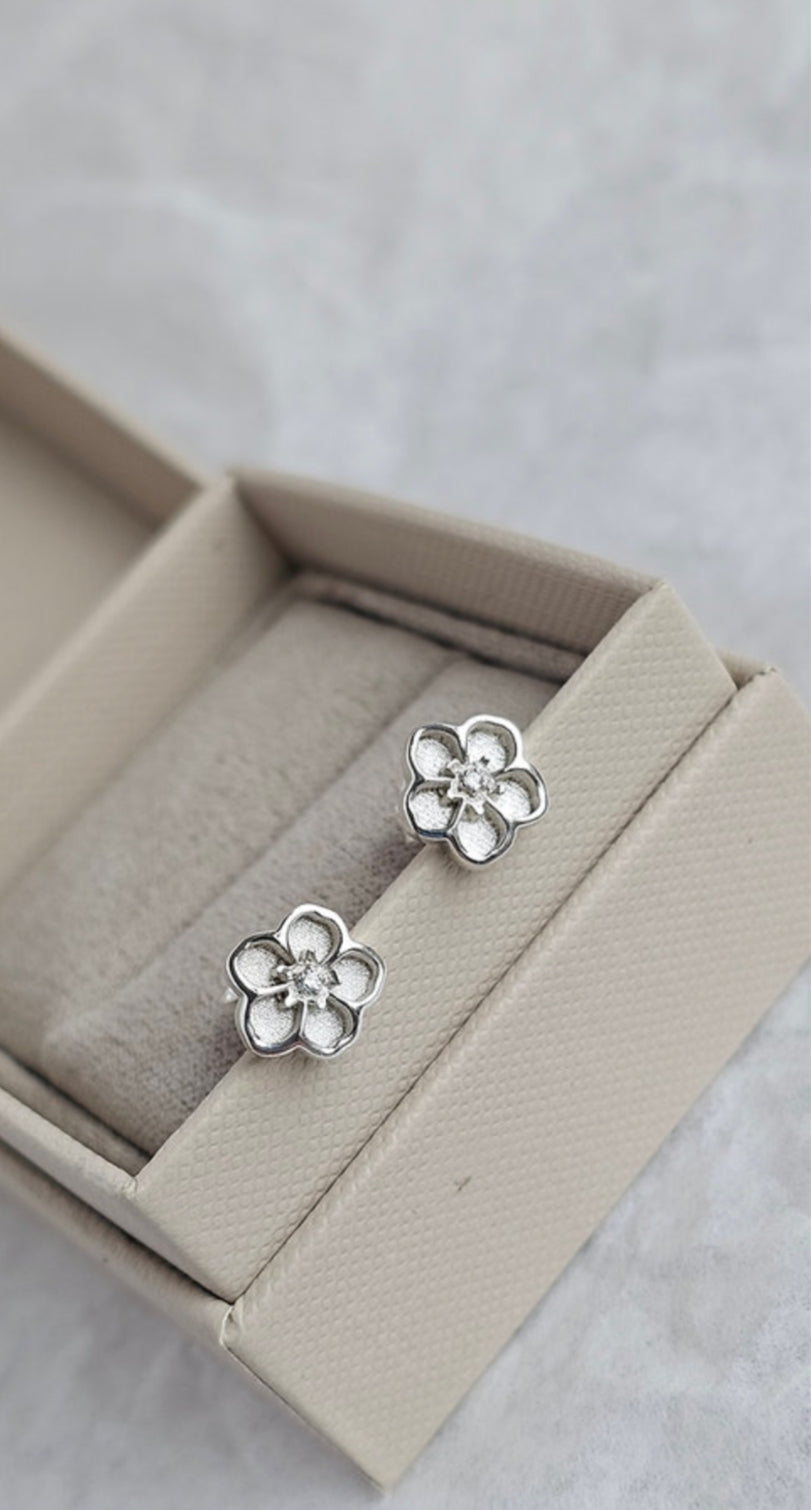 "Forget-Me-Not" Memorial Earrings – 925 Silver Stud earrings