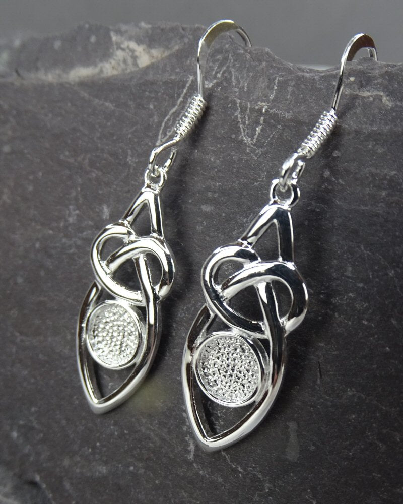 Silver Celtic Drop Memorial Earrings