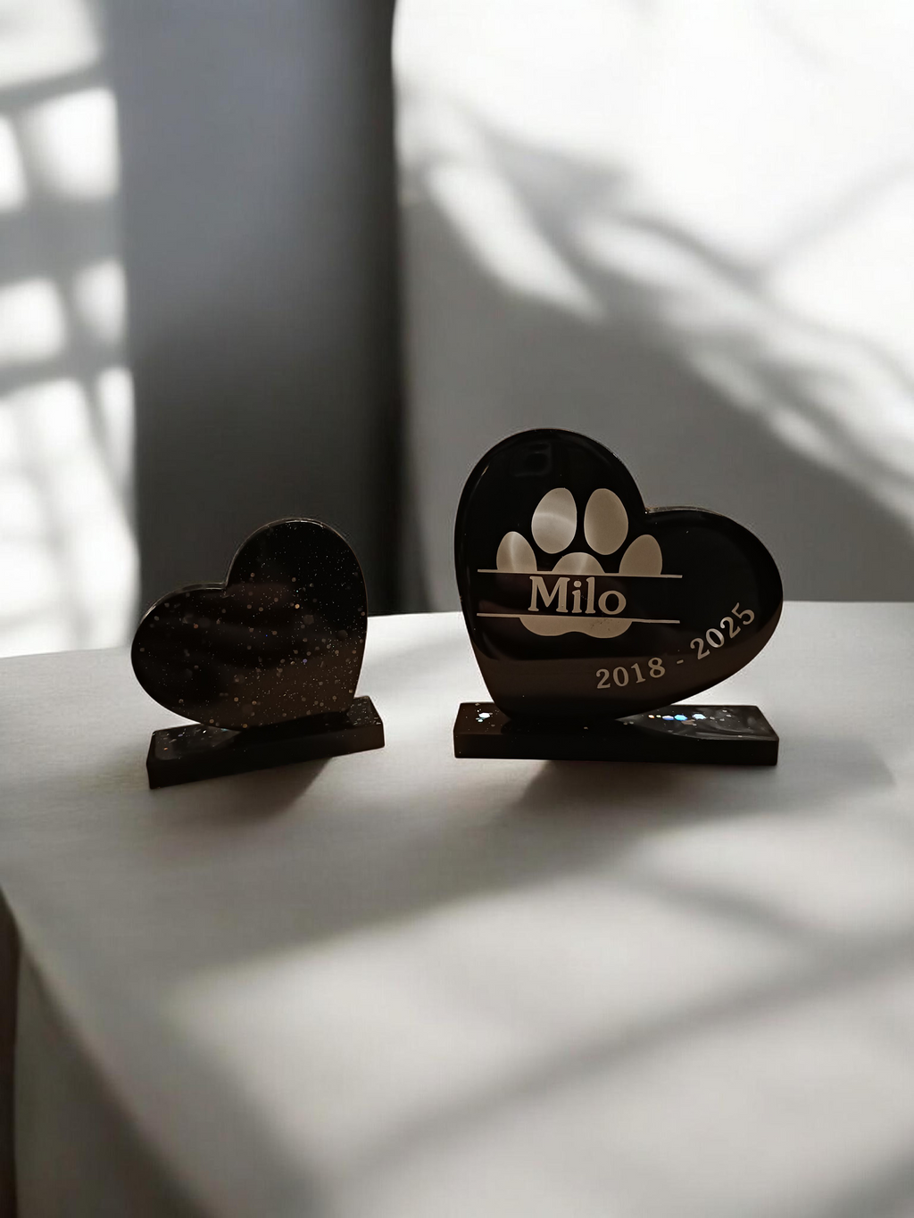 ❤️ Heart Memorial Plaque – Personalised Pet Tribute with Optional Ashes Inclusion