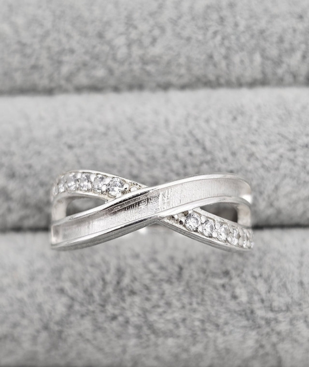 Infinity Wave CZ 925 Silver Memorial Ring