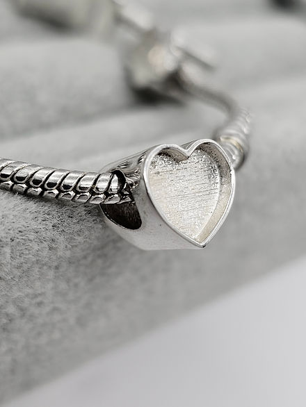 925 Sterling Silver Heart Bracelet Charm