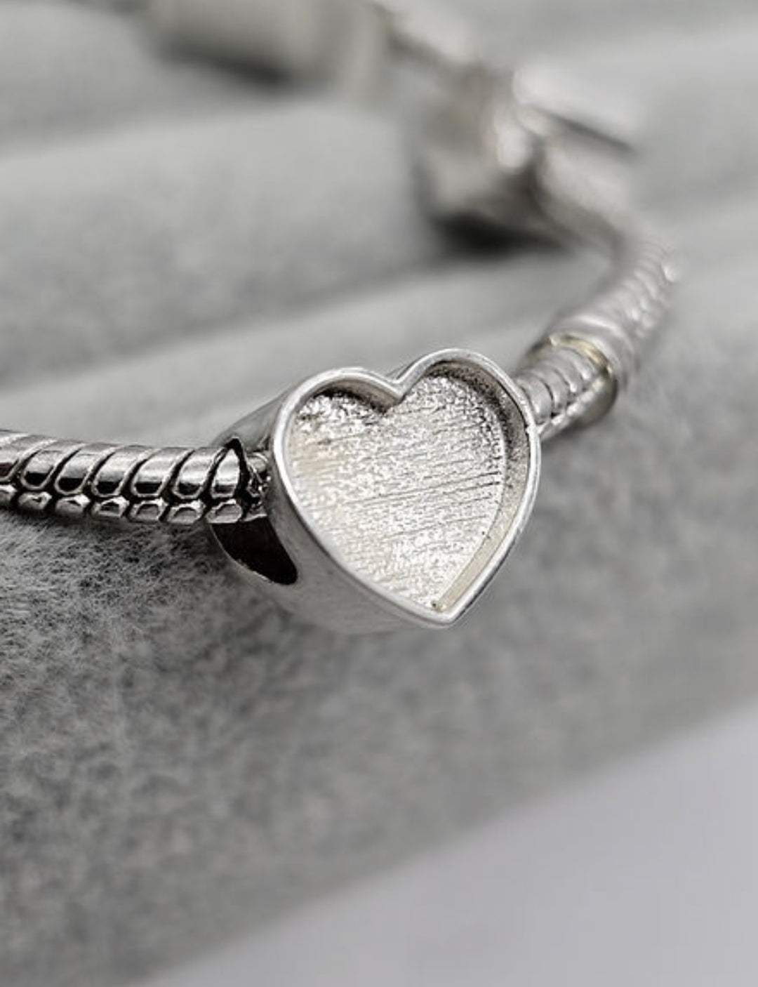 925 Sterling Silver Heart Bracelet Charm