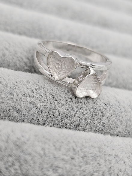 Double Upside Down Heart 925 Silver Ring