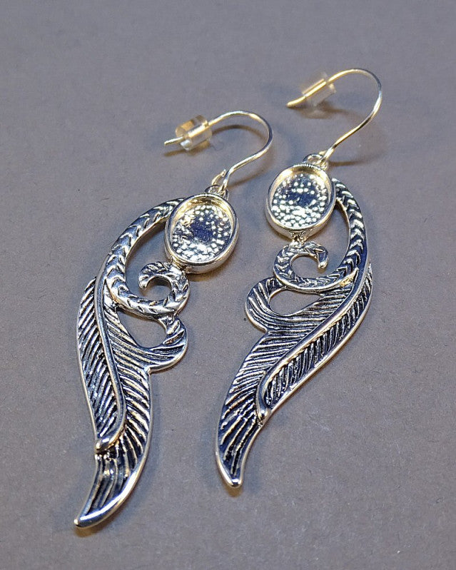 Silver Antique Finish - Memorial Drop Earrings