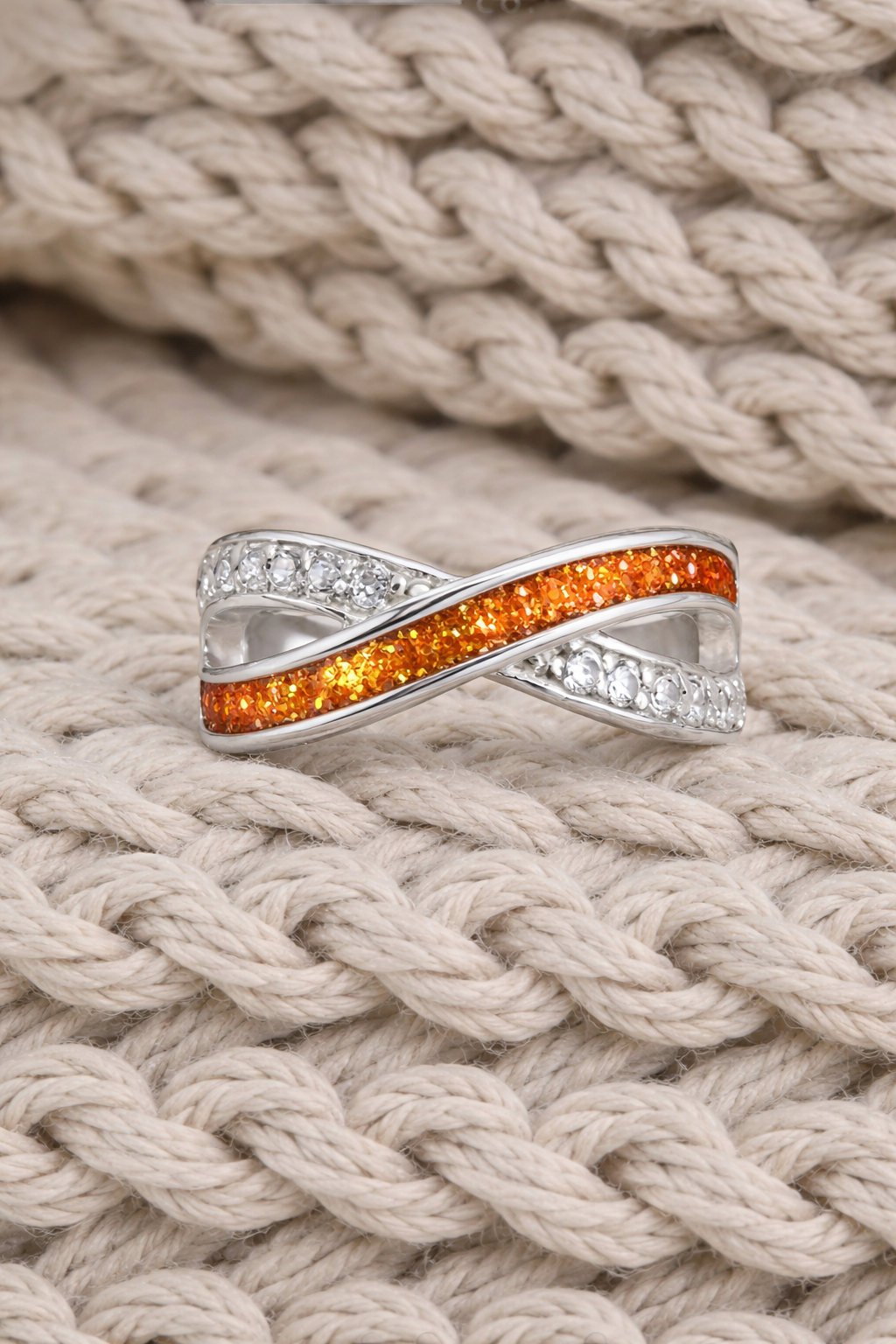 Infinity Wave CZ 925 Silver Memorial Ring