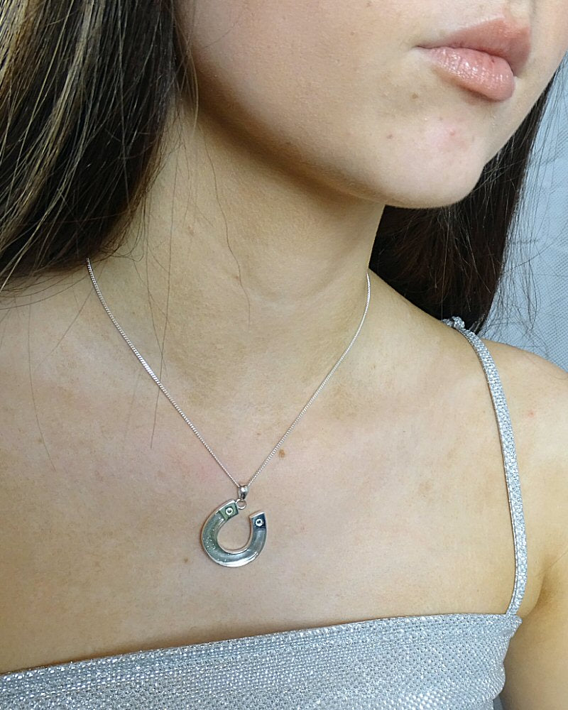 Silver Memorial Horse Shoe Pendant